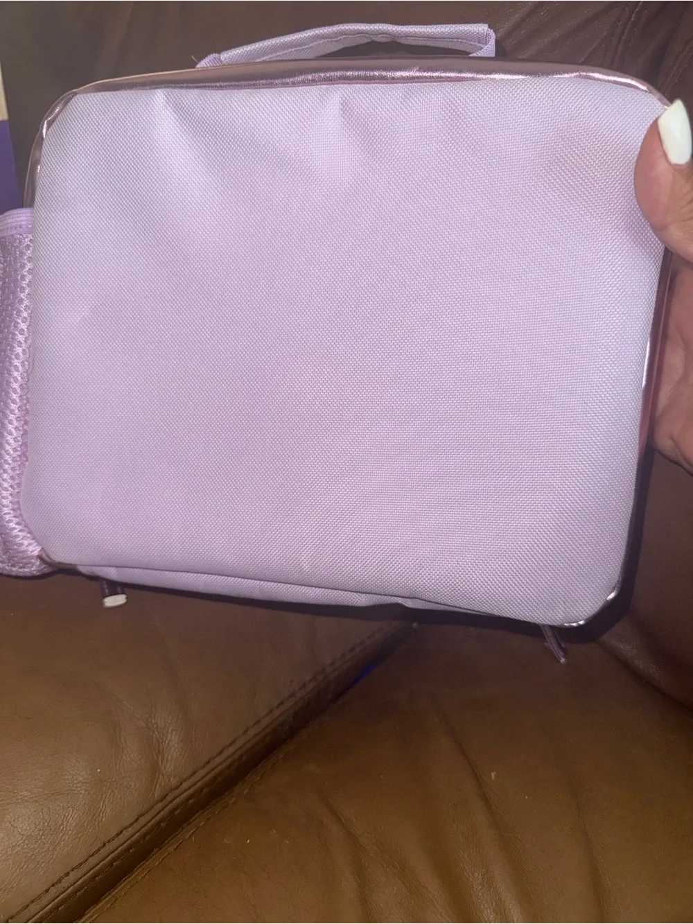 Icecream Pink Iridescent Star Sequin Insulated Lunch Bag